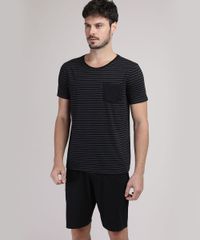 Pijama-Masculino-Listrado-com-Bolso-Manga-Curta-Preto-9951353-Preto_1
