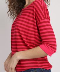 Blusa-Feminina-Listrada-Manga-3-4-Decote-Redondo-Coral-9946006-Coral_4