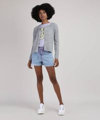 Cardigan-de-Trico-Feminino-Canelado-com-Perolas-Decote-Redondo-Cinza-Mescla-9942029-Cinza_Mescla_3