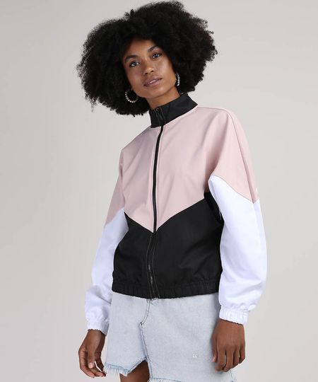 Jaqueta-Corta-Vento-Feminina-Color-Block-Gola-Alta-Preta-9951787-Preto_1 Jaqueta-Corta-Vento-Feminina-Color-Block-Gola-Alta-Preta-9951787-Preto_1