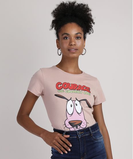 Blusa-Feminina-Coragem-O-Cao-Covarde-Manga-Curta-Decote-Redondo-Rose-9950859-Rose_1