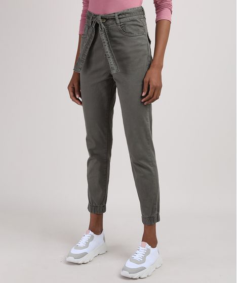 calça verde militar sawary