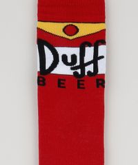 Meia-Masculina-Cano-Alto-Divertida-Duff-Beer-Os-Simpsons-Vermelha-9787883-Vermelho_3