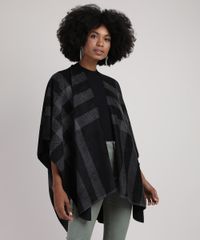 Poncho-Feminino-em-Fleece-Dupla-Face-Preto-9834500-Preto_1