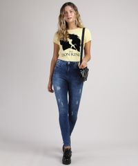 Blusa-Feminina-O-Rei-Leao-Manga-Curta-Decote-Redondo-Amarelo-Claro-9850848-Amarelo_Claro_3
