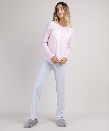 Pijama-Feminino---Faca-mais-o-que-te-faz-feliz--Manga-Longa--Rosa-Claro-9951108-Rosa_Claro_1