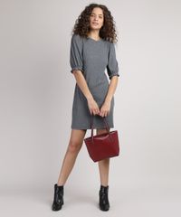 Vestido-Feminino-Canelado-Curto-Manga-Curta-Bufante-Cinza-Mescla-Escuro-9951121-Cinza_Mescla_Escuro_3