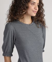 Vestido-Feminino-Canelado-Curto-Manga-Curta-Bufante-Cinza-Mescla-Escuro-9951121-Cinza_Mescla_Escuro_4