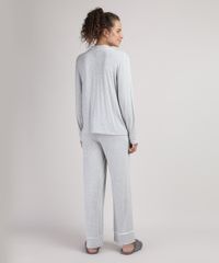 Pijama-Feminino-Camisa-Manga-Longa-com-Bolso-Cinza-Mescla-9951065-Cinza_Mescla_2