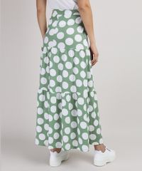 Saia-Feminina-Longa-Estampada-de-Poa-com-Recortes-Verde-Claro-9941911-Verde_Claro_2