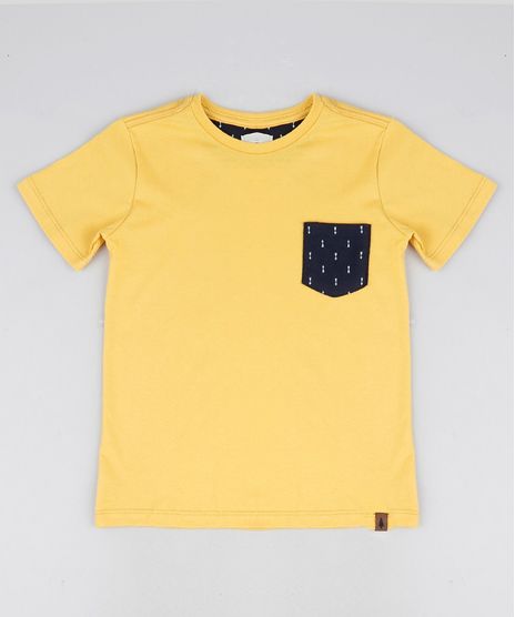 Camiseta-Infantil-com-Bolso-Manga-Curta--Mostarda-9944016-Mostarda_1
