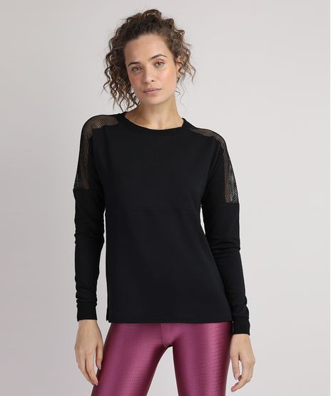 Blusao-de-Moletom-Feminino-com-Recorte-em-Tela-Preto-9794343-Preto_1