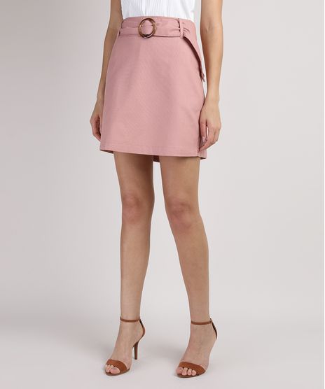 Saia-Feminina-Curta-com-Cinto-Rose-9944514-Rose_1