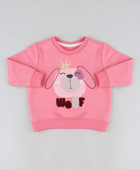 Blusao-de-Moletom-Infantil-Cachorro-com-Tule-Rosa-9887637-Rosa_1