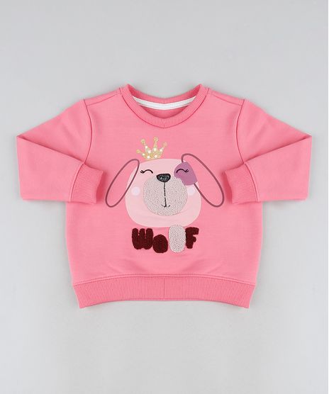 Blusao-de-Moletom-Infantil-Cachorro-com-Tule-Rosa-9887637-Rosa_1
