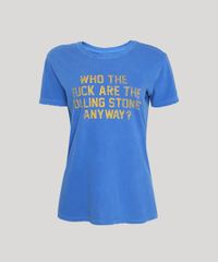 T-Shirt-Feminina-Mindset--Who-Are-The-Rolling-Stones-Anyway---Manga-Curta-Decote-Redondo-Azul-9948979-Azul_5