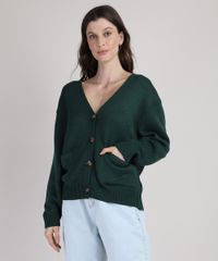 Cardigan-de-Trico-Feminino-Mindset-Oversized-com-Bolsos-Decote-V-Verde-Escuro-9950753-Verde_Escuro_1
