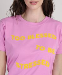 T-Shirt-Feminina-Mindset--Too-Blessed--Manga-Curta-Decote-Redondo-Rosa-9948990-Rosa_4