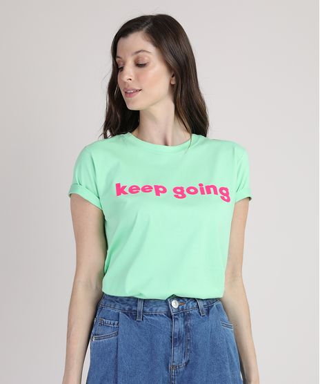 T-Shirt-Feminina-Mindset--Keep-Going--Manga-Curta-Decote-Redondo-Verde-Claro-9948991-Verde_Claro_1
