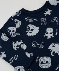 Camiseta-Infantil-Estampada-de-Bichos-com-Video-Game-Manga-Longa-Azul-Marinho-9943223-Azul_Marinho_5