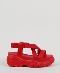 Papete-Feminina-Oneself-Flatform-Tratorada-com-Velcro-Vermelha-9950554-Vermelho_2