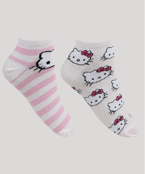Kit-de-2-Meias-Femininas-Cano-Medio-Hello-Kitty-Rosa-9949012-Rosa_1