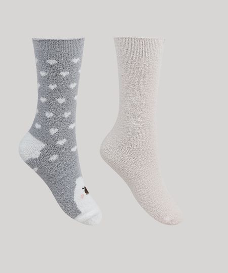 Kit-de-2-Meias-de-Inverno-Femininas-Cano-Alto-Chenille-Multicor-9837833-Multicor_1