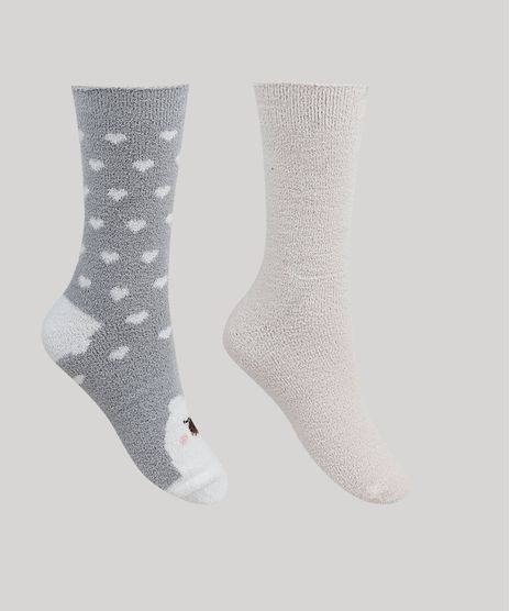Kit-de-2-Meias-de-Inverno-Femininas-Cano-Alto-Chenille-Multicor-9837833-Multicor_1