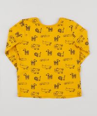 Camiseta-Infantil-Estampada-de-Bichos-Manga-Longa-Mostarda-9943041-Mostarda_2