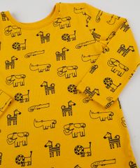 Camiseta-Infantil-Estampada-de-Bichos-Manga-Longa-Mostarda-9943041-Mostarda_4