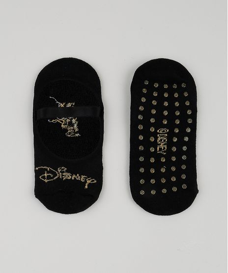 Meia-Feminina-Sapatilha-Disney-com-Lurex-Preta-9949193-Preto_1