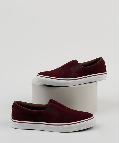 Tenis-Slip-On-de-Camurca-Masculino-Oneself-Vinho-9476430-Vinho_1