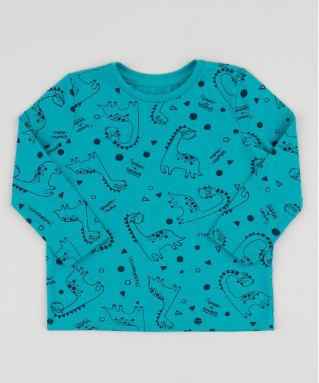 Camiseta-Infantil-Estampado-Dinossauros-com-Bolso-Manga-Longa-Verde-9943224-Verde_1