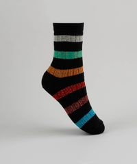 Meia-Feminina-Cano-Longo-com-Listras-Coloridas--Preta-9949189-Preto_1