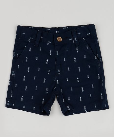 Bermuda-de-Sarja-Infantil-Alfaiatada-Estampada-de-Flechas-Azul-Escuro-9945182-Azul_Escuro_1