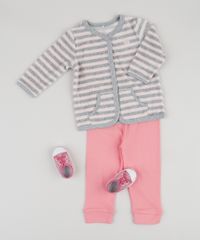 Cardigan-de-Plush-Infantil-Listrado-com-Bolsos-Cinza-Mescla-9757327-Cinza_Mescla_3
