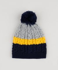 Kit-Infantil-de-Gorro-de-Trico--Listrado---Luva-Cinza-Mescla-9784977-Cinza_Mescla_2