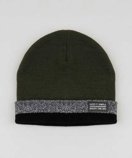 Gorro-de-Trico-Infantil-com-Listras-Verde-Escuro-9785359-Verde_Escuro_1