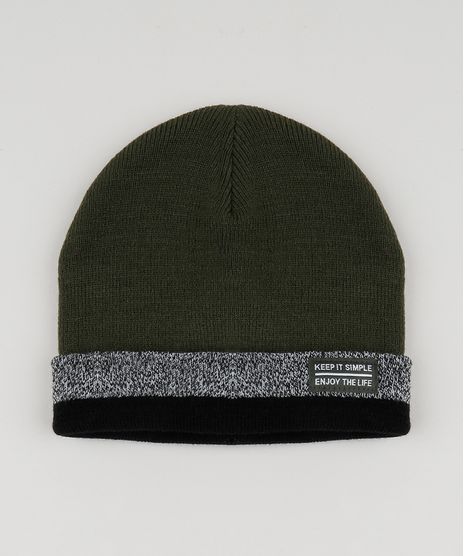 Gorro-de-Trico-Infantil-com-Listras-Verde-Escuro-9785359-Verde_Escuro_1
