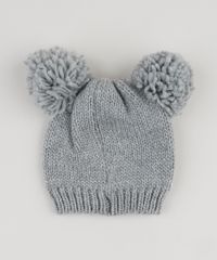 Gorro-de-Trico-Infantil-Estrela-com-Pompons-Cinza-9785474-Cinza_2