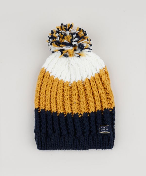 Gorro de Tricô Infantil Listrado Azul Marinho Único