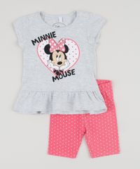 Conjunto-Infantil-Blusa-Minnie-com-Babado-Manga-Curta-Cinza-Mescla-Claro---Bermuda-Estampada-Poa-Ciclista-Rosa-9944849-Rosa_1