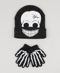 Kit-Infantil-de-Gorro-de-Trico--Caveira---Luva-Cinza-Mescla-Escuro-9785477-Cinza_Mescla_Escuro_1