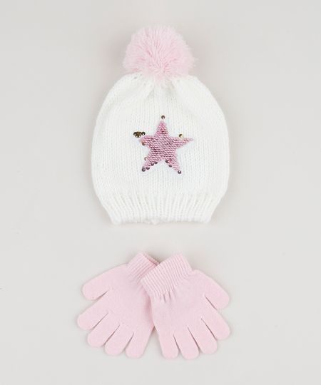 Kit-Infantil-de-Gorro-de-Trico--Estrela-com-Paetes-Dupla-Face-Off-White---Luva-Rosa-Claro-9784990-Rosa_Claro_1 Kit-Infantil-de-Gorro-de-Trico--Estrela-com-Paetes-Dupla-Face-Off-White---Luva-Rosa-Claro-9784990-Rosa_Claro_1