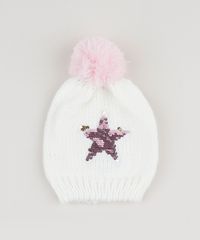 Kit-Infantil-de-Gorro-de-Trico--Estrela-com-Paetes-Dupla-Face-Off-White---Luva-Rosa-Claro-9784990-Rosa_Claro_2