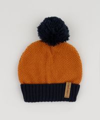 Gorro-de-Trico-Infantil-com-Pompom-Caramelo-9785287-Caramelo_1