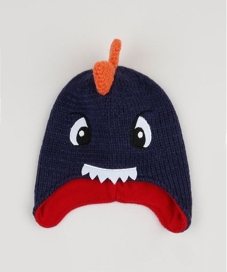 Gorro-de-Trico-Infantil-Dinossauro-Azul-Royal-9785363-Azul_Royal_1