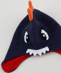 Gorro-de-Trico-Infantil-Dinossauro-Azul-Royal-9785363-Azul_Royal_4
