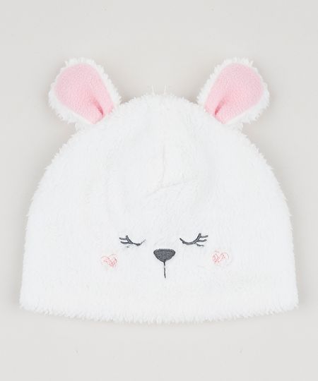 Gorro-de-Fleece-Infantil-Coelho-com-Orelhinhas-Branco-9785479-Branco_1