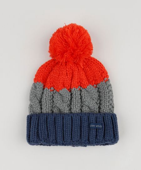 Gorro-de-Trico-Infantil-Listrado-Vermelho-9785360-Vermelho_1